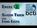 Microsoft Excel - Slicer Trick for Long Lists