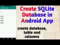 How to create SQLite Database Android Programming