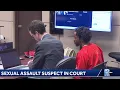 Tedrick A Boone who is accused of sexual assault and robbery in in court