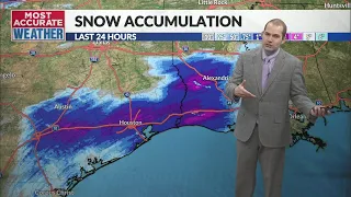 Final day of brutal cold comes with gulf coast snowstorm