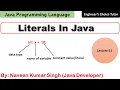 Literals in Java Java Programming Language Java