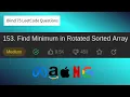 Array Find Minimum in Rotated Sorted Array JAVA LeetCode 153 Blind 75 LeetCode Questions