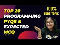 TOP 20 Programming PYQs Expected MCQs - UGC NET MH SET TN SET TN TRB AP SET-Computer Science