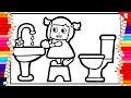 Washing Hand Picture Coloring Pages Fun Hygiene Art for Kids and Adult