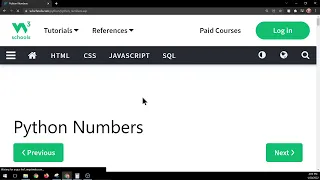 W3schools Python Numbers