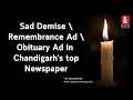 Book Obituary Ad Death Demise Ad in Chandigarh s Newspapers