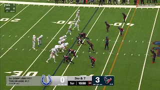 Riley Loenard throws a touc own bomb in his first NFL start