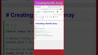 2 - Creating NumPy Array NumPy Coding