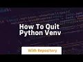 how to quit python venv