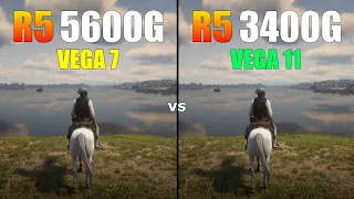 Ryzen 5 5600G Vega 7 vs Ryzen 5 3400G Vega 11 Gaming Test 2021