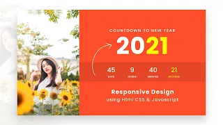 Countdown Timer using Html CSS vanilla Javascript New Year Countdown Clock