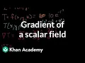 Gradient of a scalar field Multivariable Calculus Khan Academy