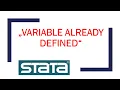 Stata-Fehlermeldung variable already defined