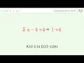 Linear equation with one unknown Solve 8x-4-3x 1 step-by-step solution