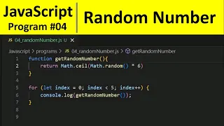 JavaScript Program 4 - How to Generate Random Number in JavaScript Programming For Beginners