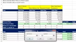Basic Excel Business Analytics Excel Solver Binary Variable Choose Projects Limited Resources