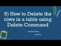 9 How to Delete the rows in a table using Delete Command Explained in Telugu SQL Server Telugu