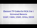 Element TV Remote Codes