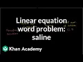 Mixture problems 2 Linear equations Algebra I Khan Academy