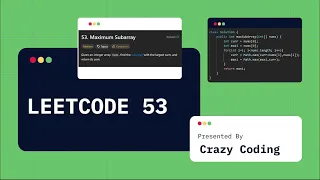 leetcode 53 - Maximum Subarray Optimal Approach in JAVA