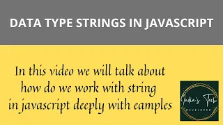 Strings in JavaScript part-2