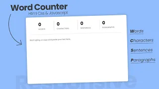 Create a Live Word Counter Count Words Characters Sentence Paragraphs - Html CSS Javascript