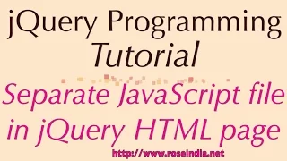 Separate JavaScript file in jQuery HTML page
