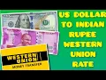 US Dollar To Indian Rupee Western Union Exchange Rate Today USD To INR Dollar To Rupee