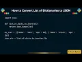 How to Convert List of Dictionaries to JSON