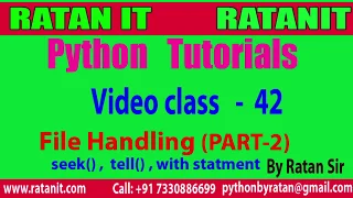 Python Tutorial class-42 File Handling Part-2 By Ratan sir