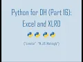 Python for Digital Humanities 16 Excel and XLRD