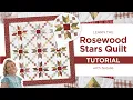 Jelly Roll Friendly Quilt Rosewood Stars with Natalie Doan