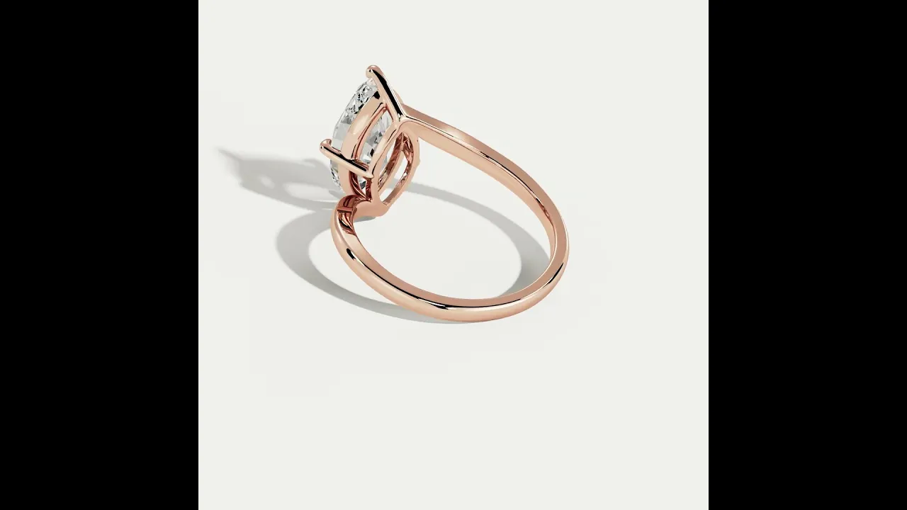 Élodie丨Marquise Solitaire Lab Diamond Twisted Band Engagement Ring