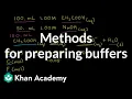 Methods for preparing buffers Acids and bases AP Chemistry Khan Academy