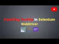 How to Handle Tooltip in Selenium WebDriver Selenium - Java