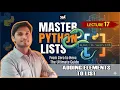 Python List Adding Elements append insert extend Lecture 17 in Hindi