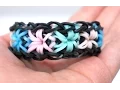 Rainbow Loom Starburst Bracelet with 2 forks no hook - Colorful Rubber Bands DIY