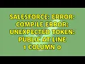 Salesforce Error Compile Error unexpected token public at line 1 column 0