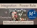 Integration Power Rule 16 Examples