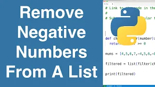 Remove Negative Numbers From A List Python Example