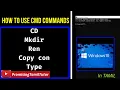 How To USE CD MKDIR COPY CON REN TYPE Commands in COMMAND PROMPT You Should Know Windows10
