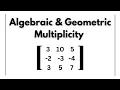 Algebraic and Geometric Multiplicity of Eigen value Linear Algebra