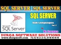 Sql Server tutorial onlinetraining Sql Server sub languages part-2 by Narayana