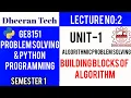 GE8151 PROBLEM SOLVING AND PYTHON PROGRAMMING PSPP Manojkumar Dheeran Building blocks of algorithm