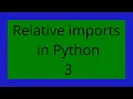 Relative imports in Python 3