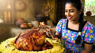 How We Prepare a Giant Chicken in Our Village | Traditional Wood-Fired Cooking | ASMR