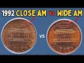 1992 Close AM Vs Wide AM Lincoln Penny Cent