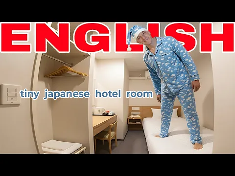 A1: lição de listening — Inglês real in a Tiny Japanese Hotel Room | English On The Move