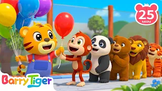 Count Five Zoo Friends 🦁 | Animal Songs | Kids Songs & Nursery Rhymes | BarryTiger