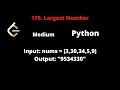 LEETCODE 179 LARGEST NUMBER PYTHON